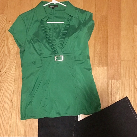 Express Green Collared Shirt - Medium - EUC - Picture 1 of 7
